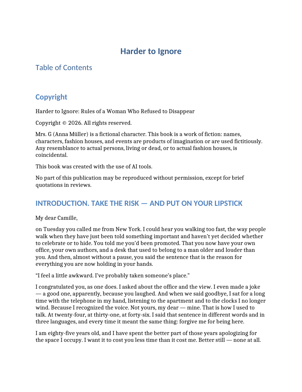 Introduction page from Harder to Ignore