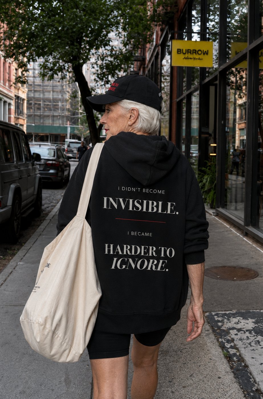 Mrs. G walking through SoHo